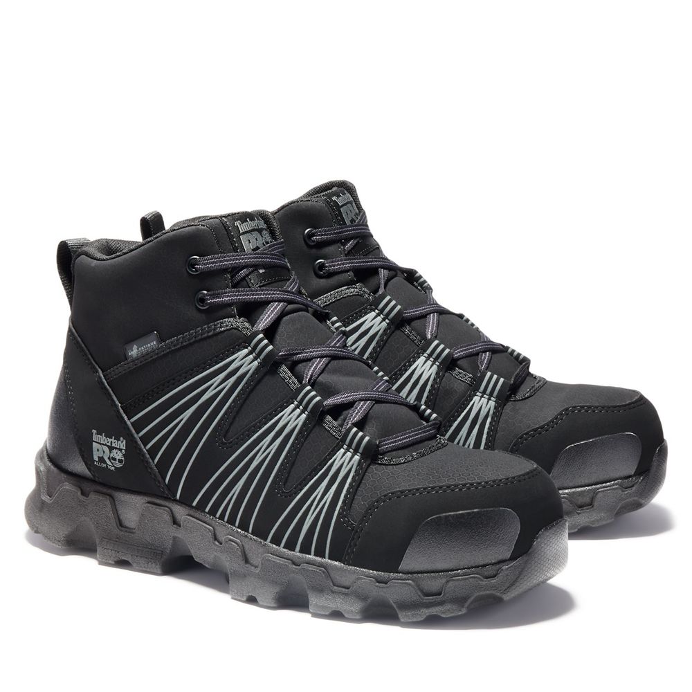 Bocanci De Muncă Timberland Barbati Negrii - Pro® Powertrain Alloy Toe Esd Mid - Romania - RPXICT436